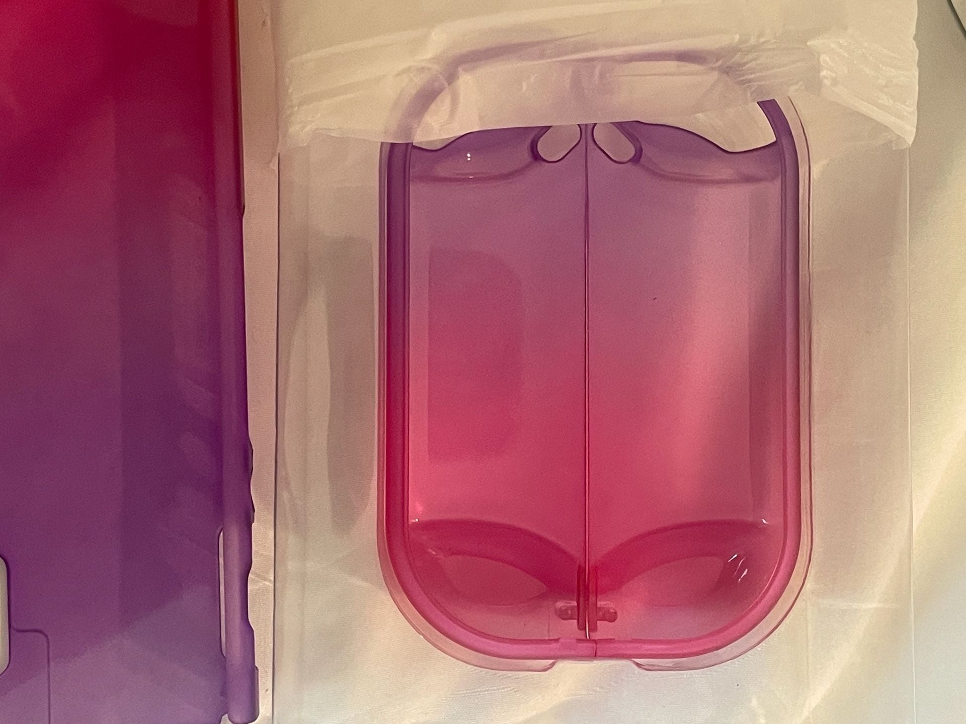 PlayVital Clear Atomic Purple Rose Red Back Cover for Nintendo Switch Console 2