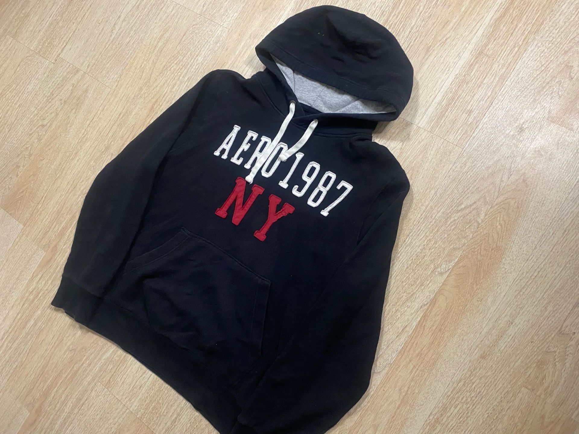 Aeropostale Aero 1987 NY Black Pullover Hoodie 2