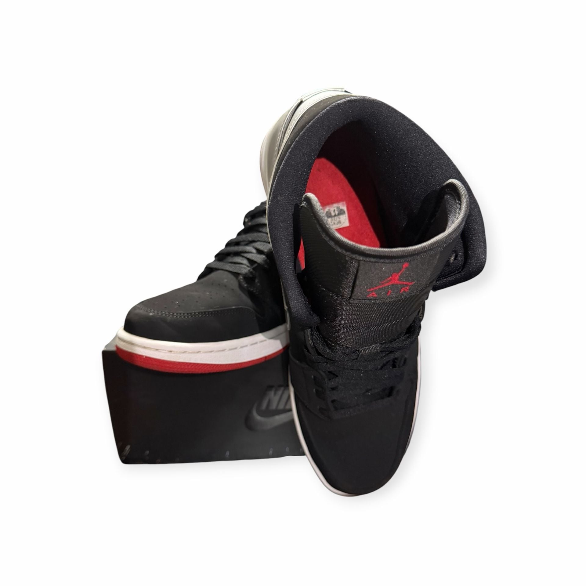 Air Jordan 1 Mid Johnny Kilroy Size 12 Black Metallic Silver Red 7