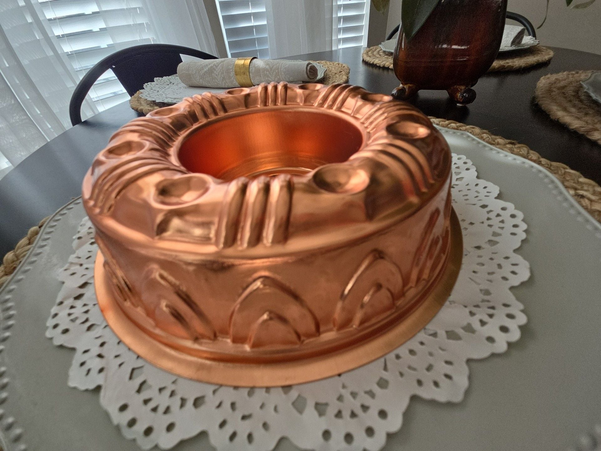Vintage Copper Tone Aluminum 3 1/2 Cups Mold Ring 2
