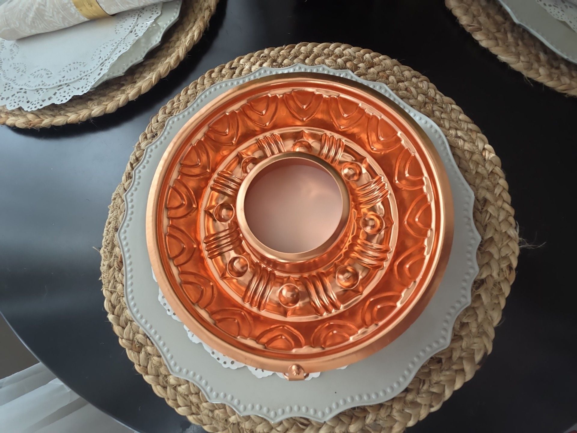 Vintage Copper Tone Aluminum 3 1/2 Cups Mold Ring 3
