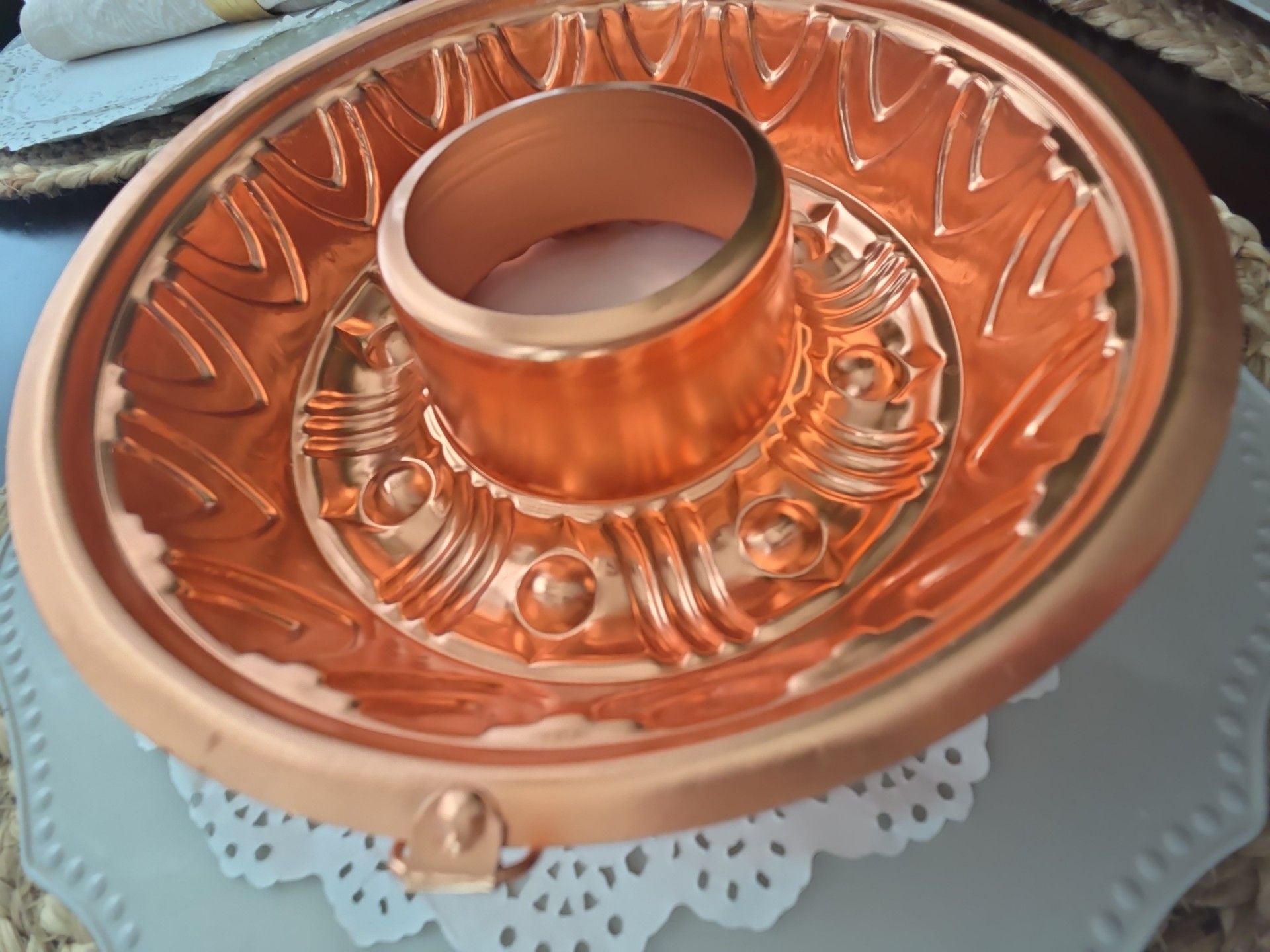 Vintage Copper Tone Aluminum 3 1/2 Cups Mold Ring 4