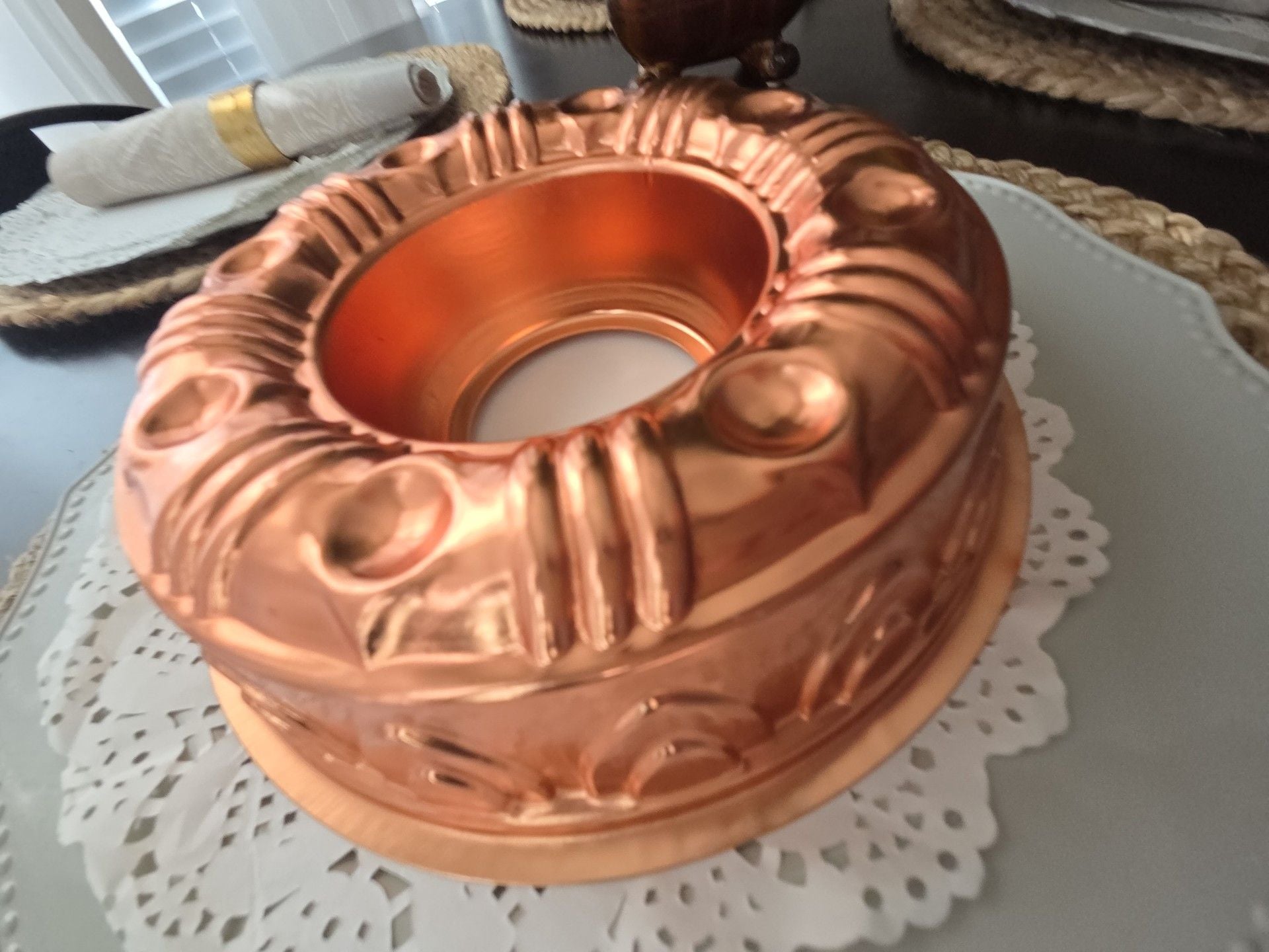 Vintage Copper Tone Aluminum 3 1/2 Cups Mold Ring 7