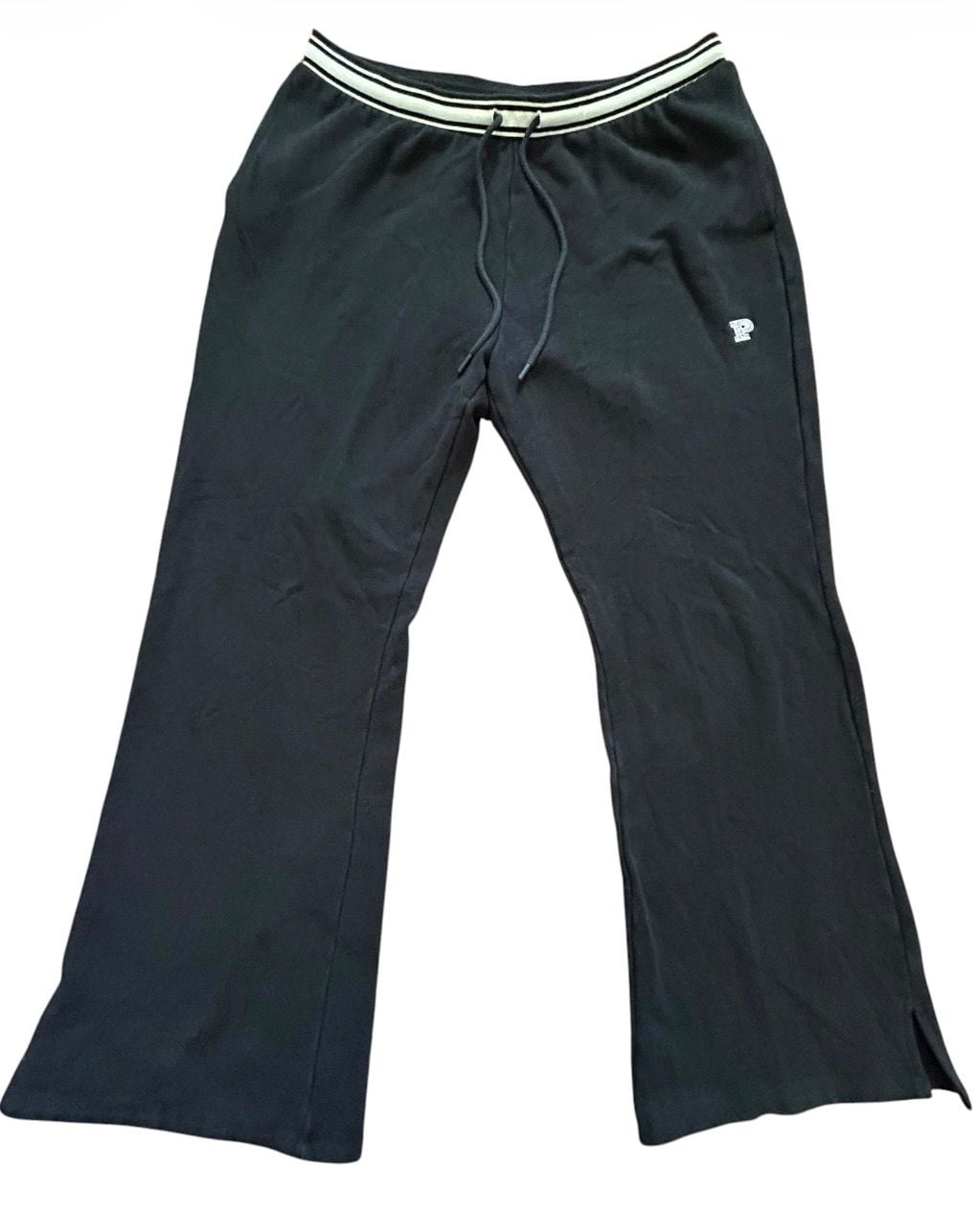 Victoria's Secret Pink Ivy Fleece Flare Pants Size L Black 2
