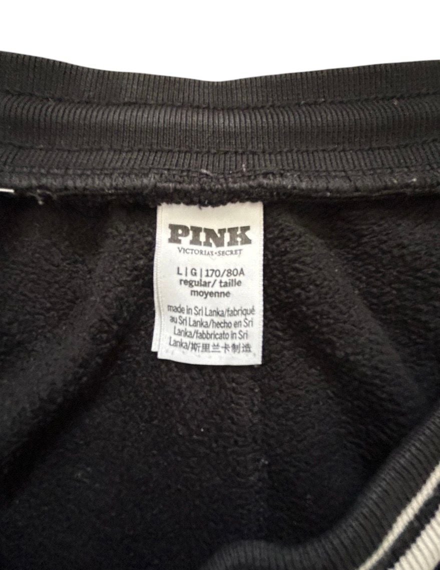 Victoria's Secret Pink Ivy Fleece Flare Pants Size L Black 4