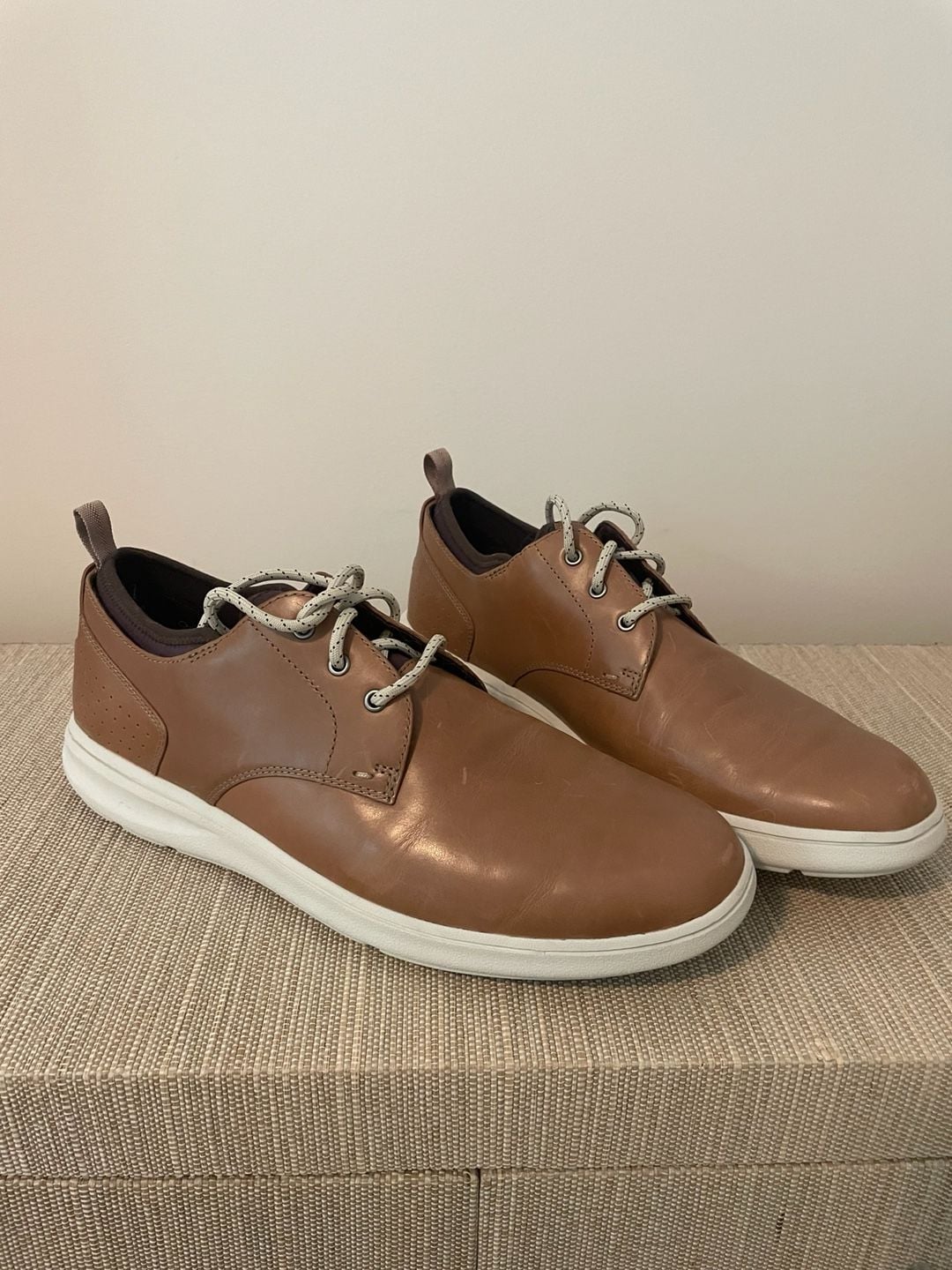 Rockport Zaden Plain Toe Tan Leather Oxford Sneaker 2