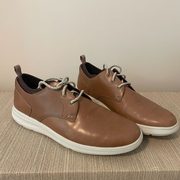 Rockport Zaden Plain Toe Tan Leather Oxford Sneaker