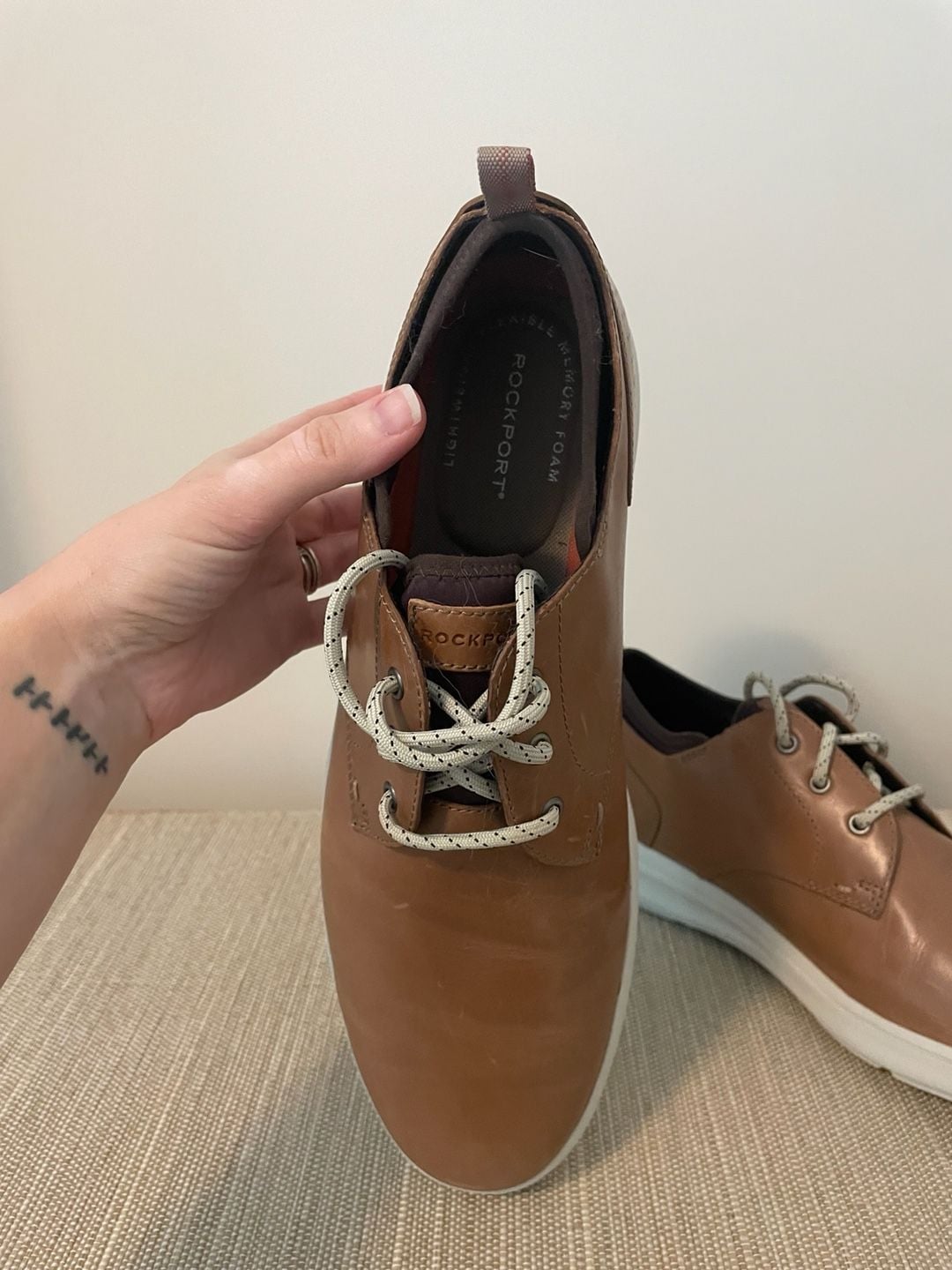 Rockport Zaden Plain Toe Tan Leather Oxford Sneaker 3