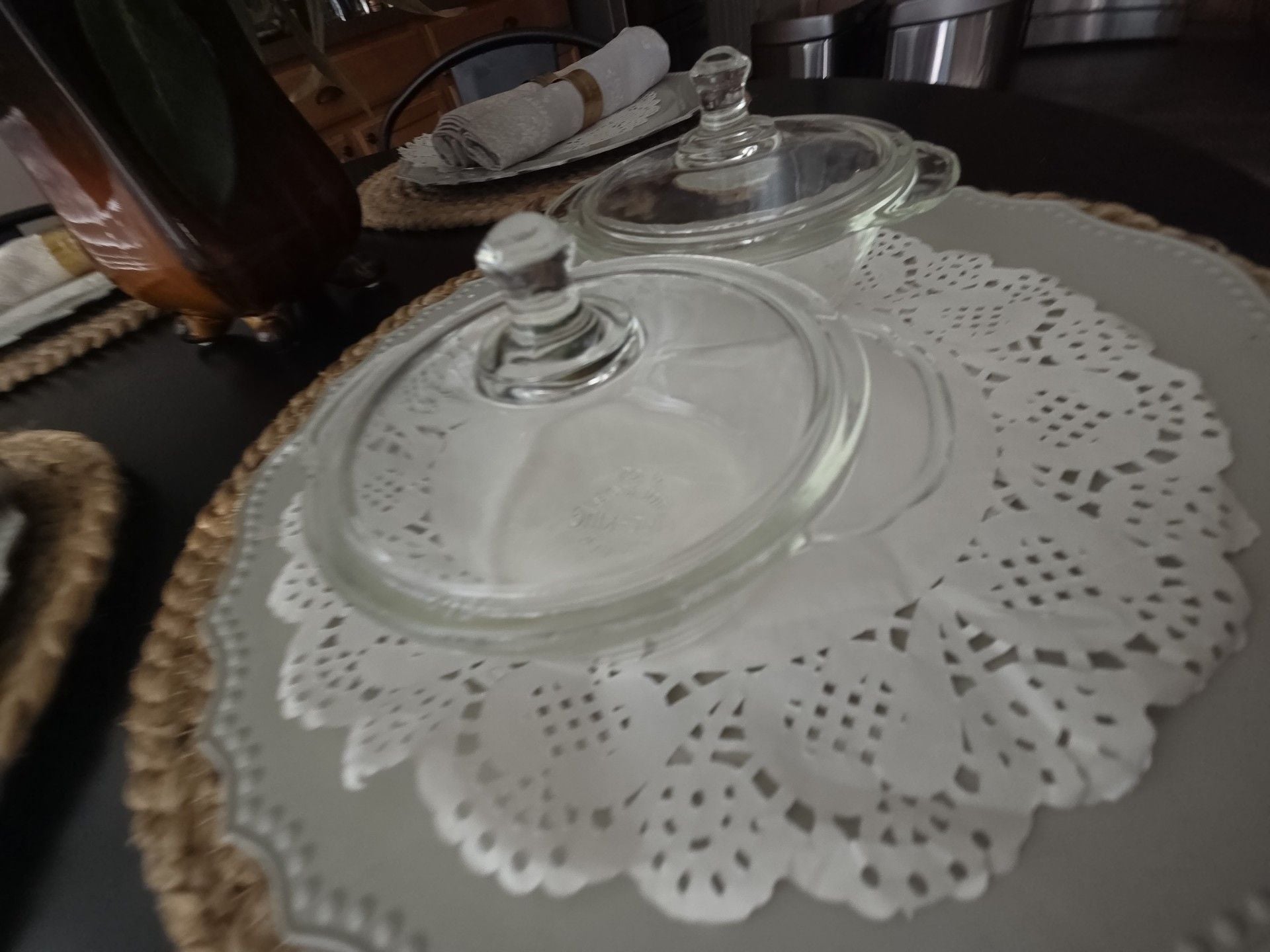 Fire King Vintage Glass Covered Casserole Dish Set Clear 4
