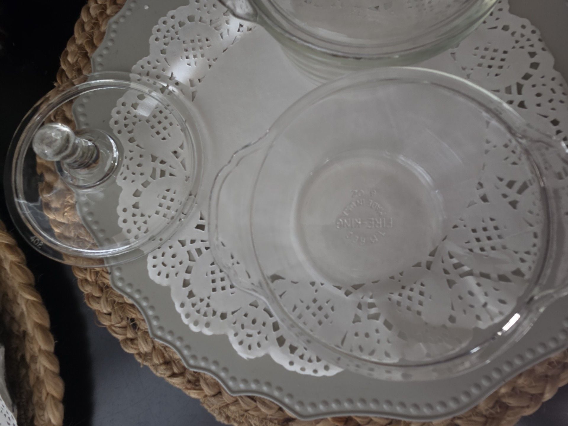 Fire King Vintage Glass Covered Casserole Dish Set Clear 9