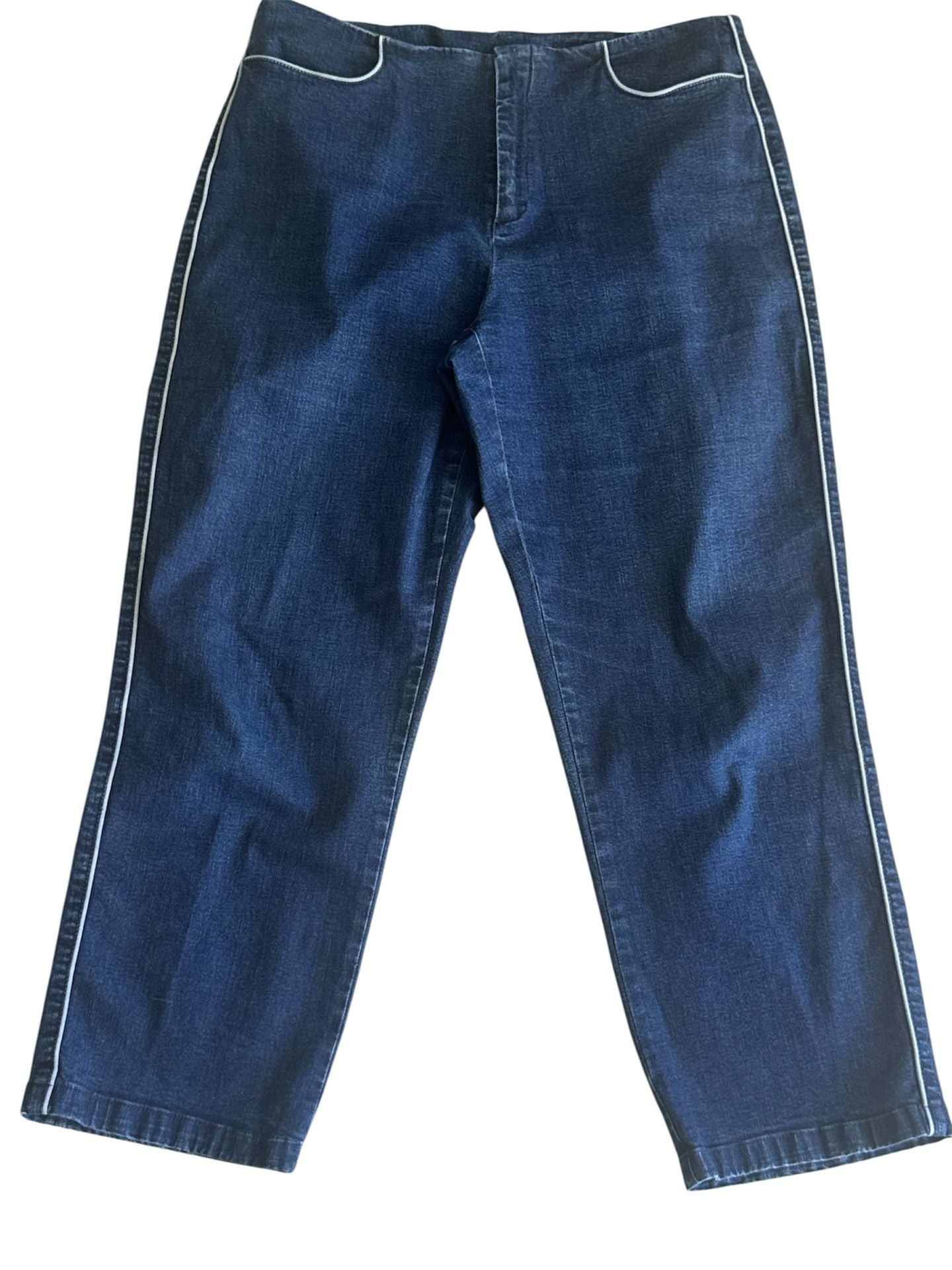 Dana Buchman Dark Wash Denim Jeans Size 10 Contrast Stitch 2