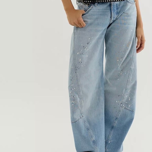 Free people We The Free Fable Low-Waist Twisted Bowed Jeans Size 28