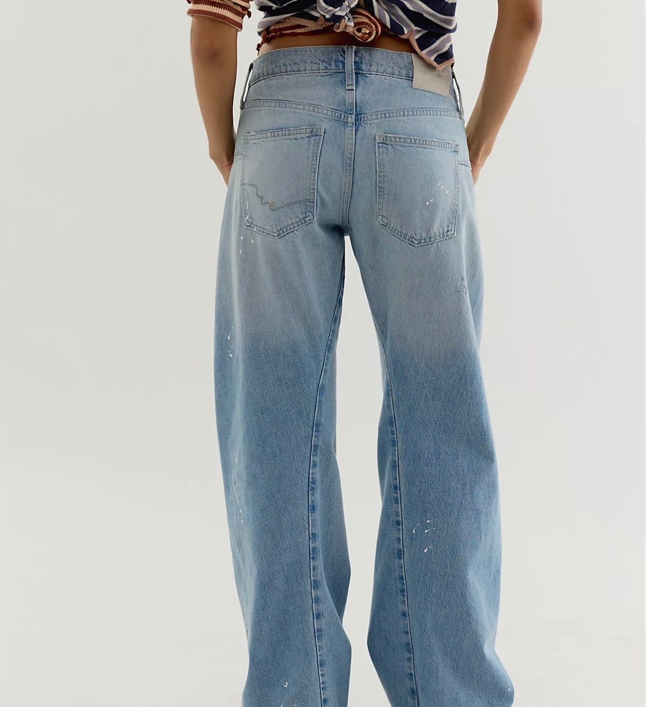 Free people We The Free Fable Low-Waist Twisted Bowed Jeans Size 28 3