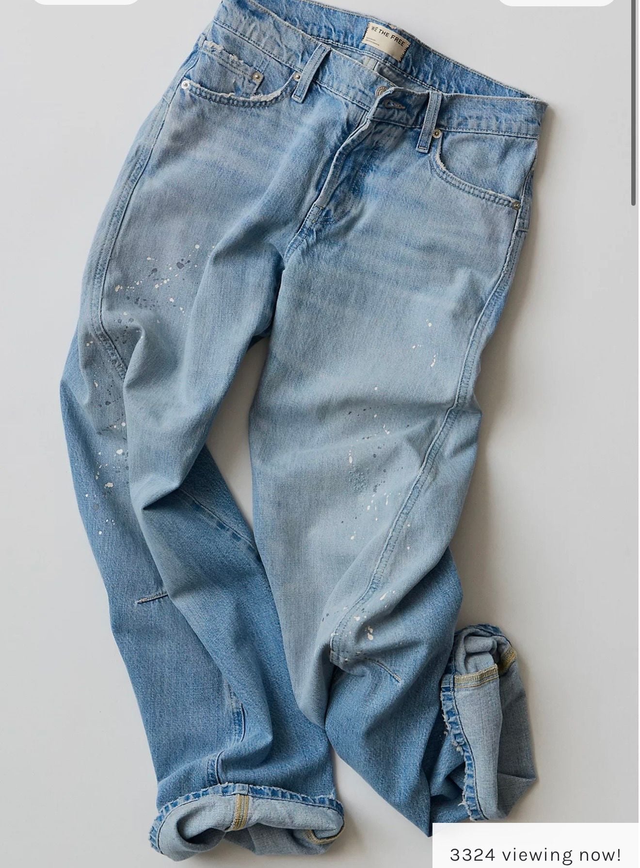 Free people We The Free Fable Low-Waist Twisted Bowed Jeans Size 28 6