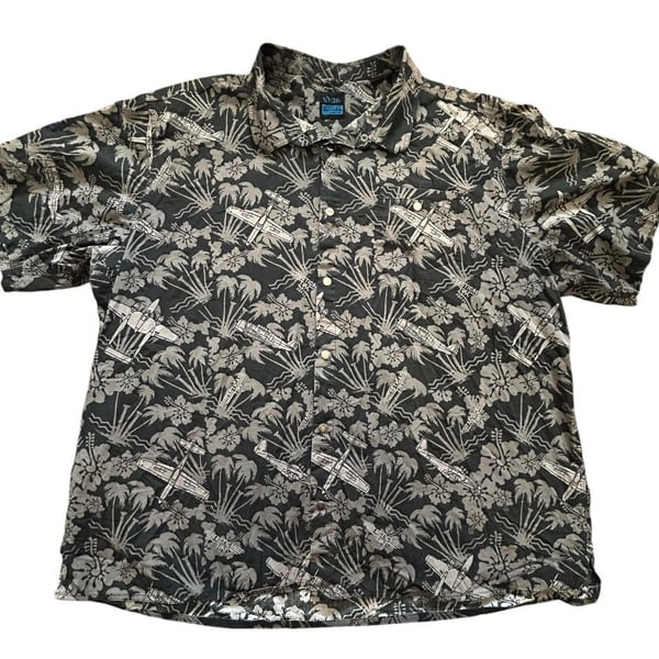 Vintage LA Police Gear Shirt Mens 3XL Gray Tactical Vanguard Flannel Button-Up