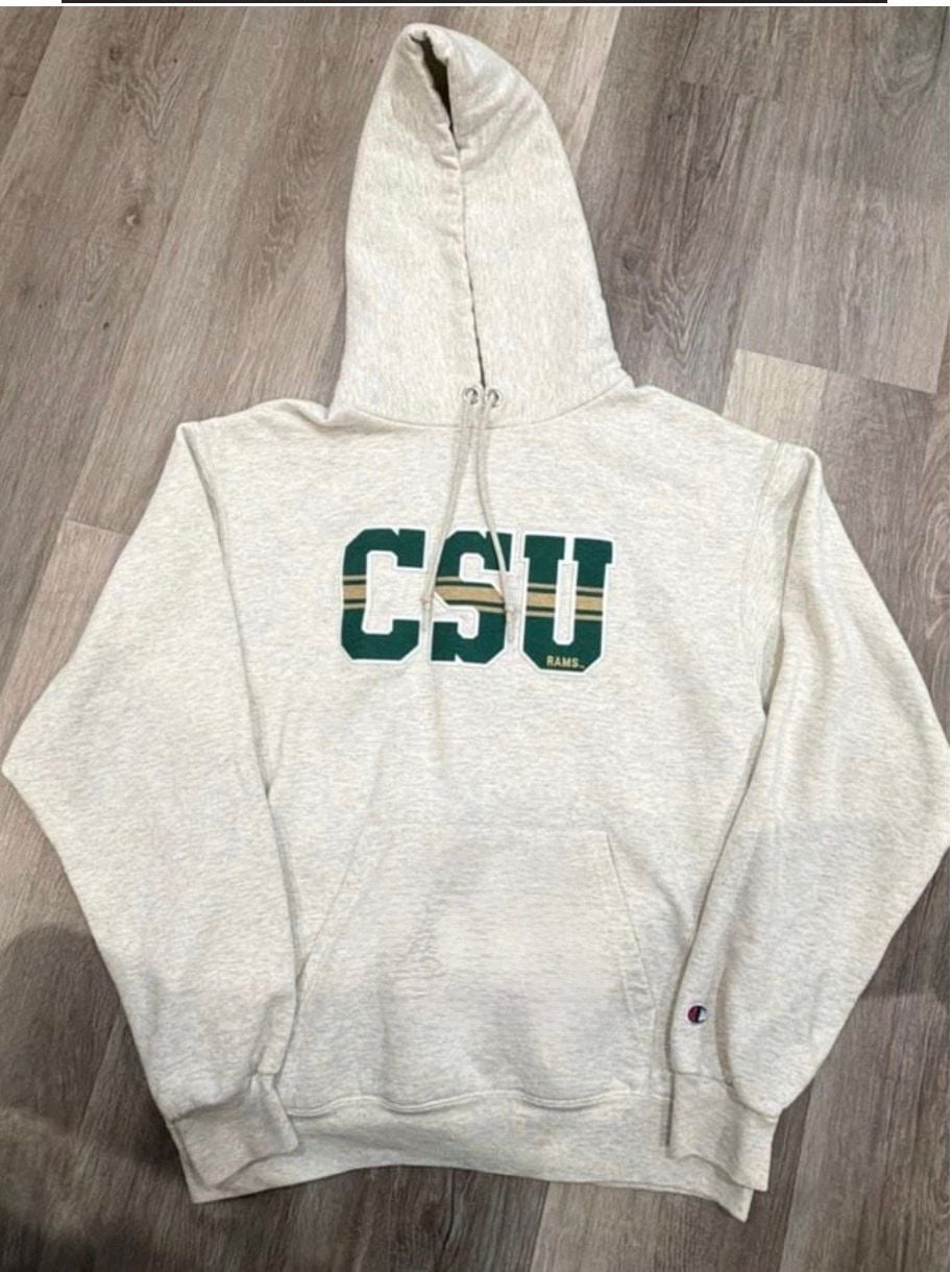 Champion Colorado State Rams Hoodie Size M Gray CSU Pullover Sweatshirt 2