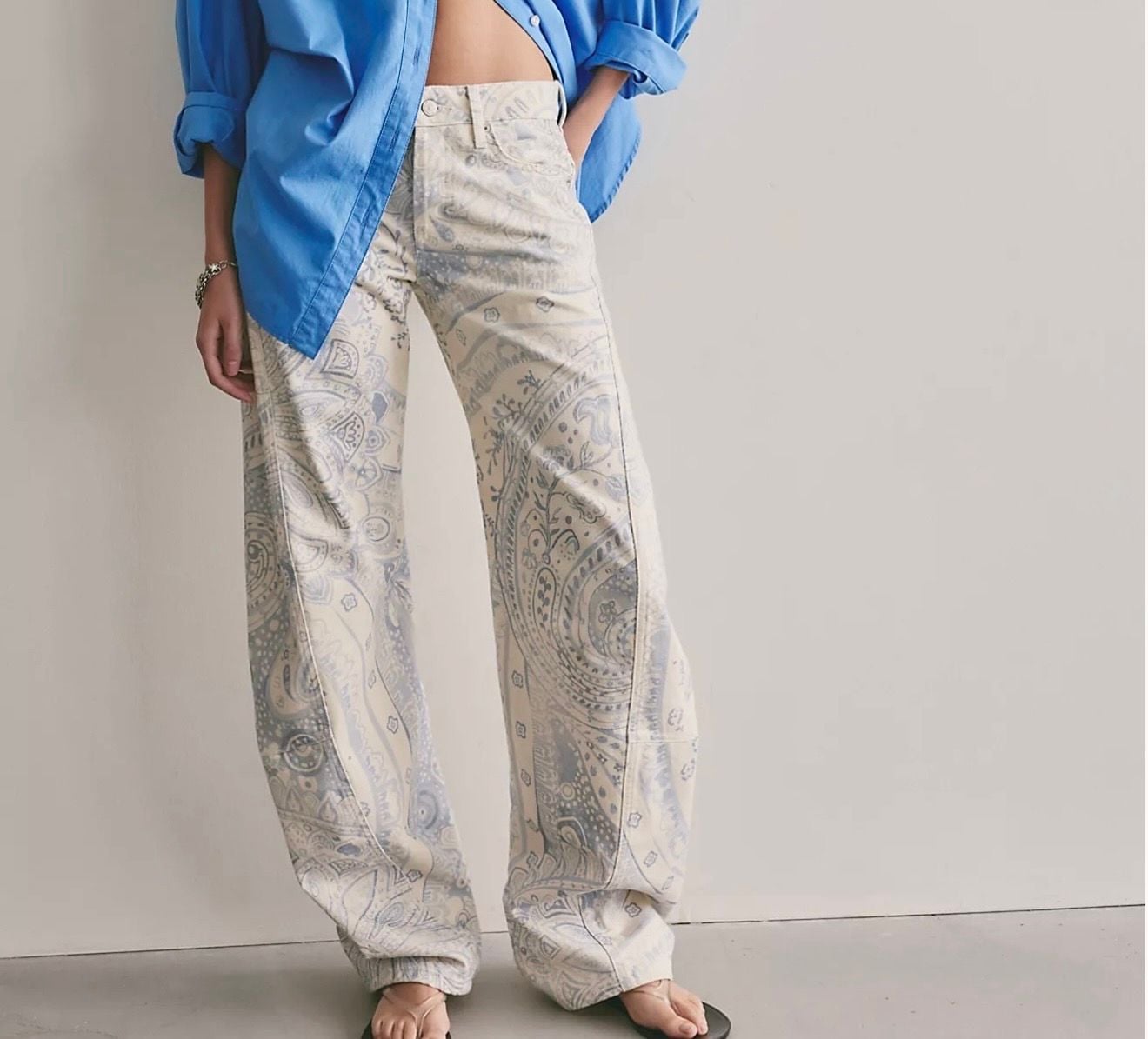 Free people We The Free Fable Printed Twisted Jeans size 28 2