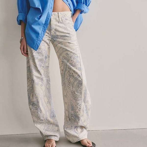 Free people We The Free Fable Printed Twisted Jeans size 28