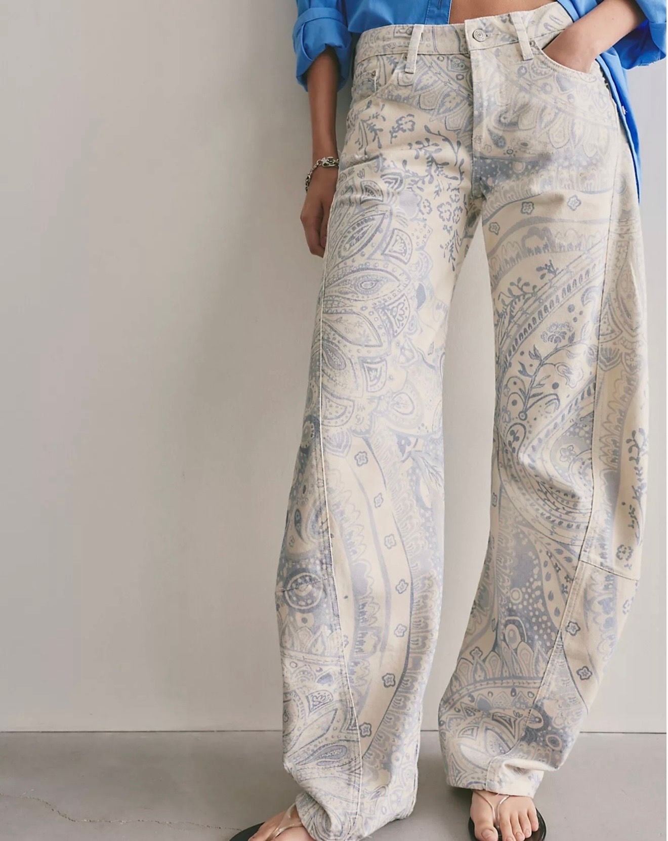 Free people We The Free Fable Printed Twisted Jeans size 28 3