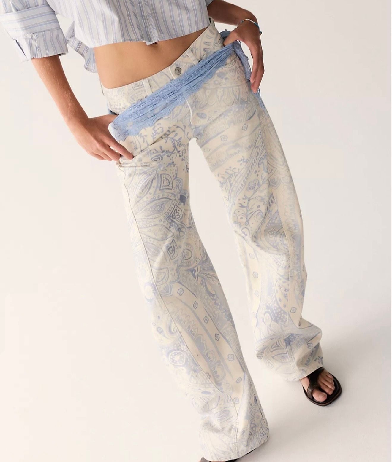 Free people We The Free Fable Printed Twisted Jeans size 28 5