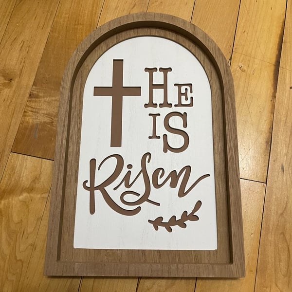 Easter He Is Risen Decorative Hanging Sign