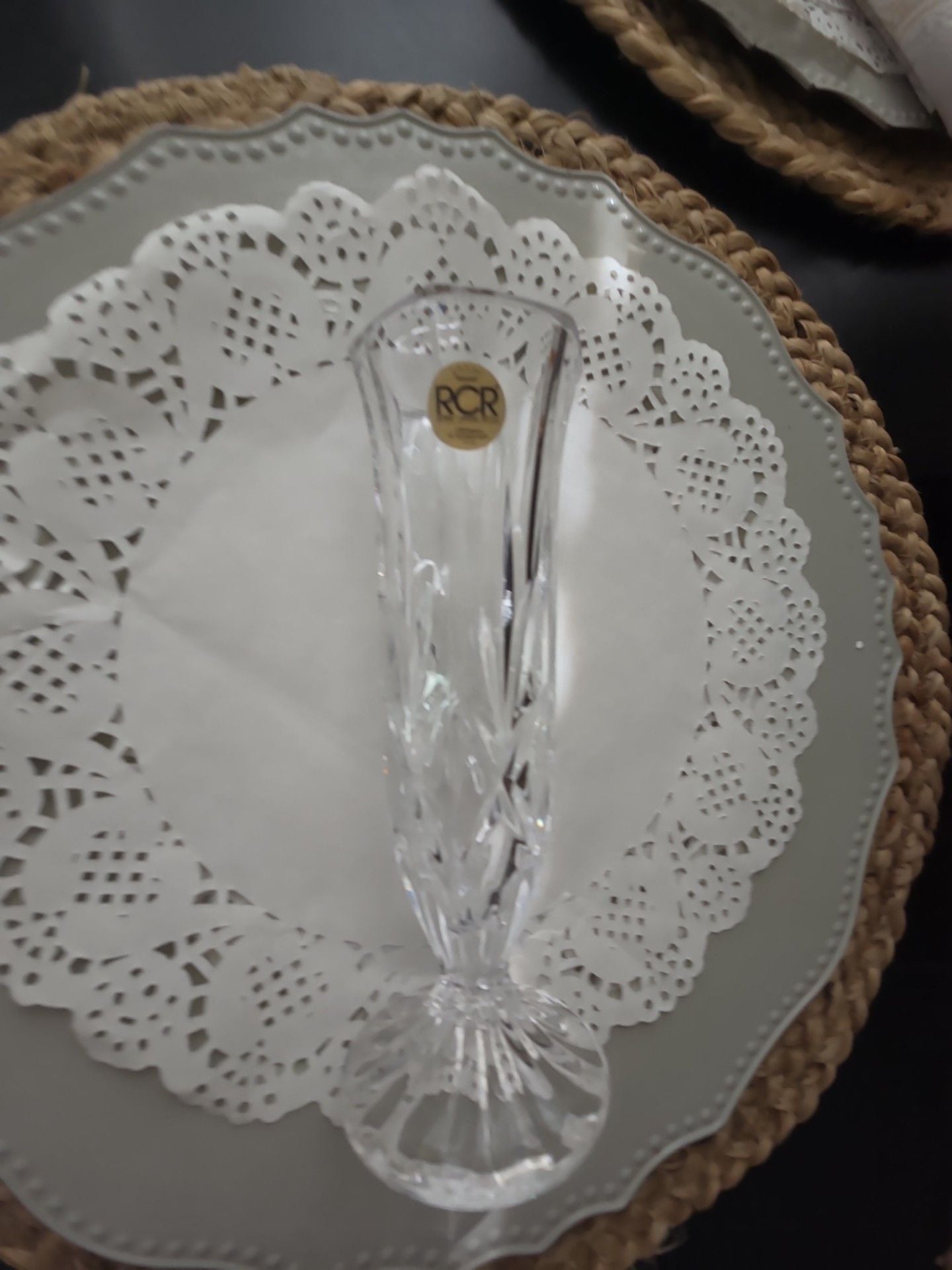 RCR Royal Crystal Rock 24% Lead Crystal Pedestal Bud Vase 4