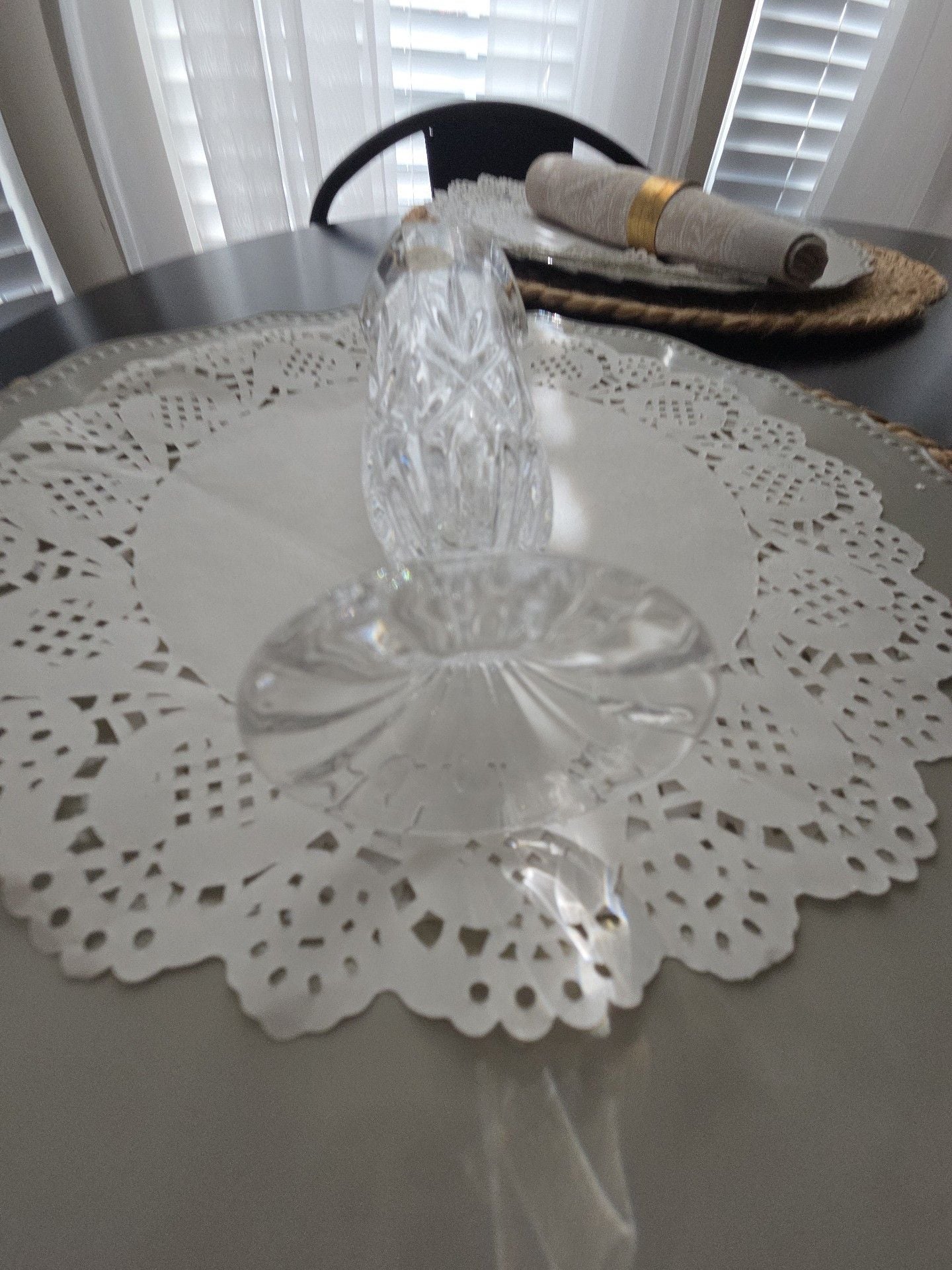 RCR Royal Crystal Rock 24% Lead Crystal Pedestal Bud Vase 5