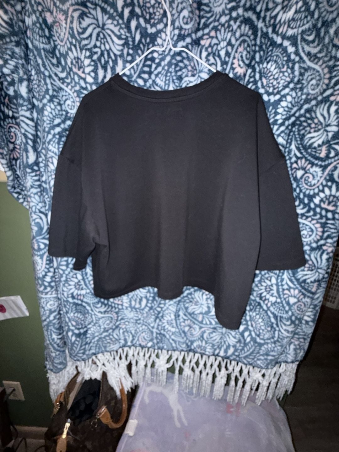Lee Black 3/4 Sleeve Crop Top Size XL 4