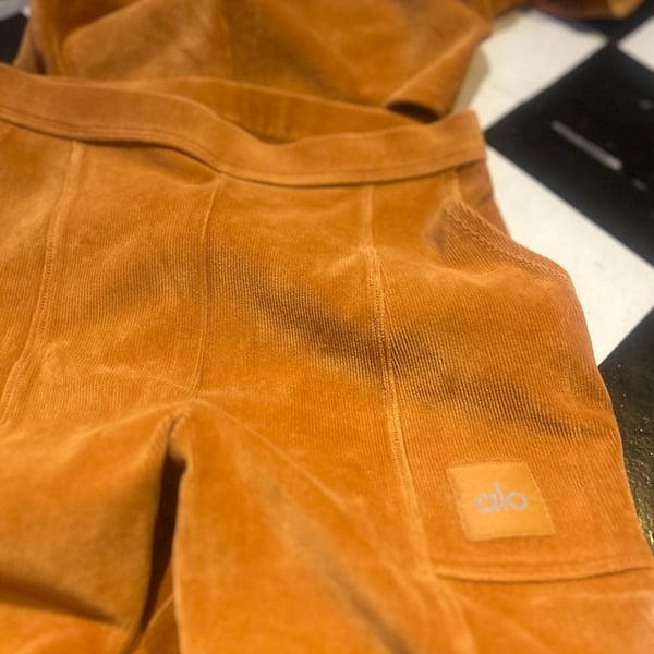 Alo Yoga Mustard Corduroy Tracksuit Set