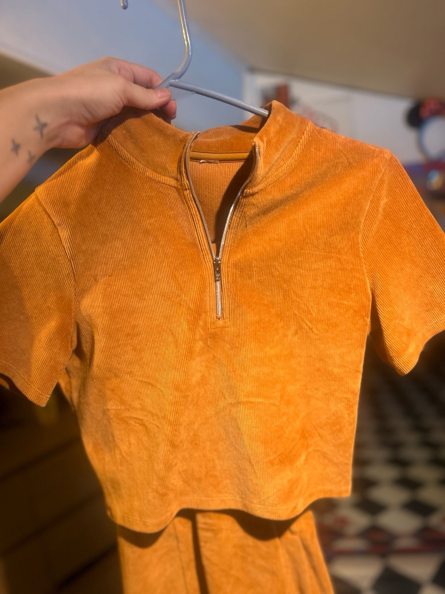 Alo Yoga Mustard Corduroy Tracksuit Set 5