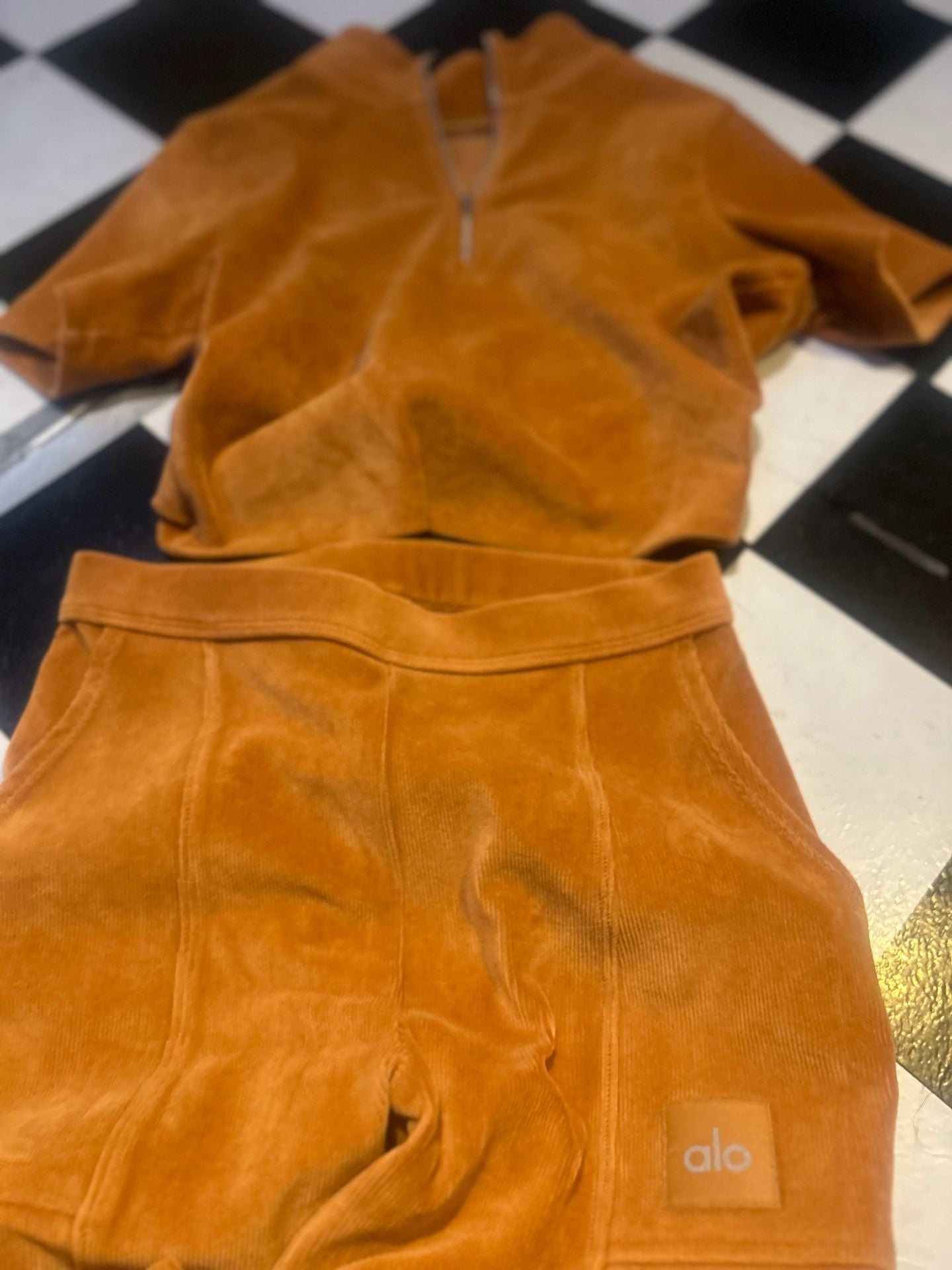 Alo Yoga Mustard Corduroy Tracksuit Set 10