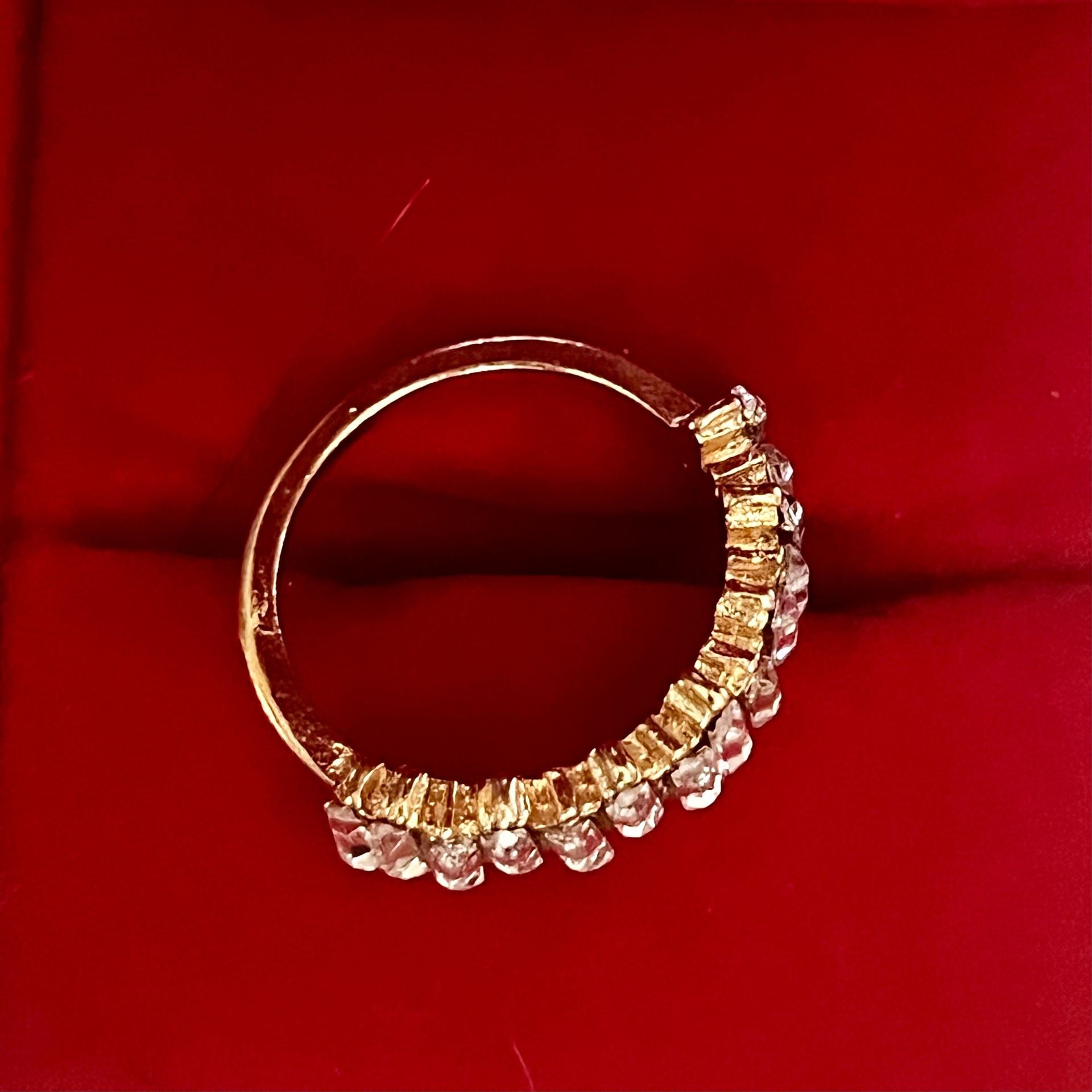Baguette Ring Gold Band Statement Titanium Steel Band Size 6 5