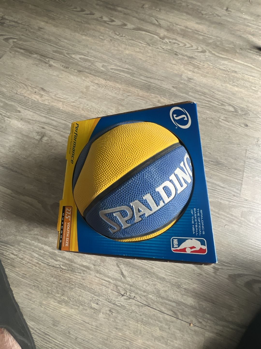 Spalding NBA Performance Youth Size 27.5 Outdoor Basketball Blue Yellow 1