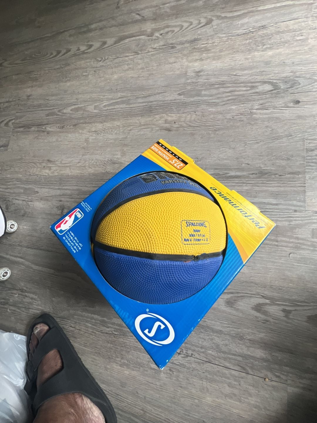 Spalding NBA Performance Youth Size 27.5 Outdoor Basketball Blue Yellow 2
