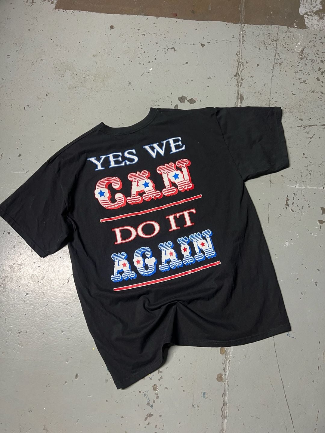 Style Re-elect President Barack Obama 2012 T-Shirt XL Black Yes We Can Do It 4