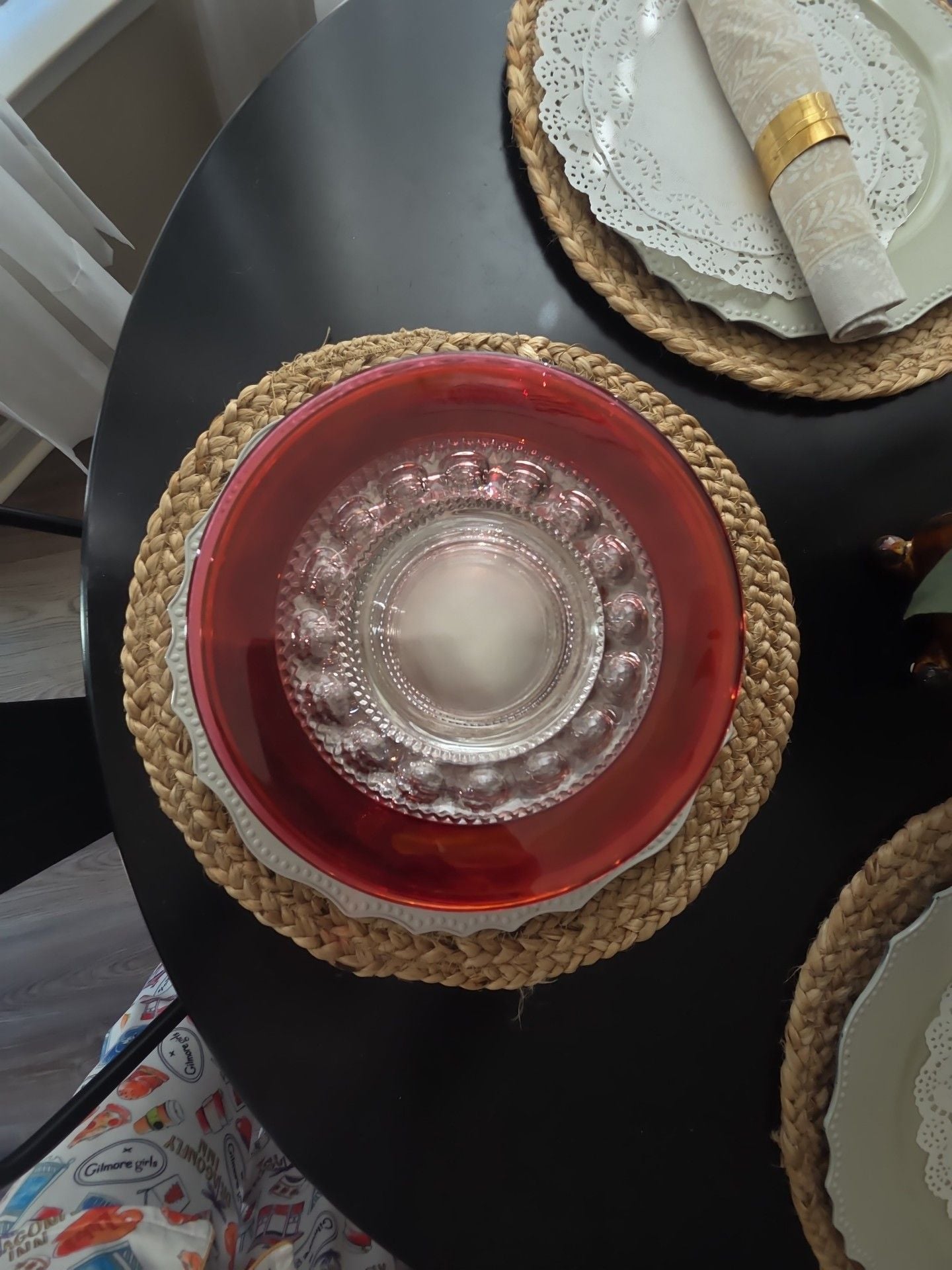 Tiffin Franciscan King's Crown Ruby Thumbprint Salad Plates Set of 12 3