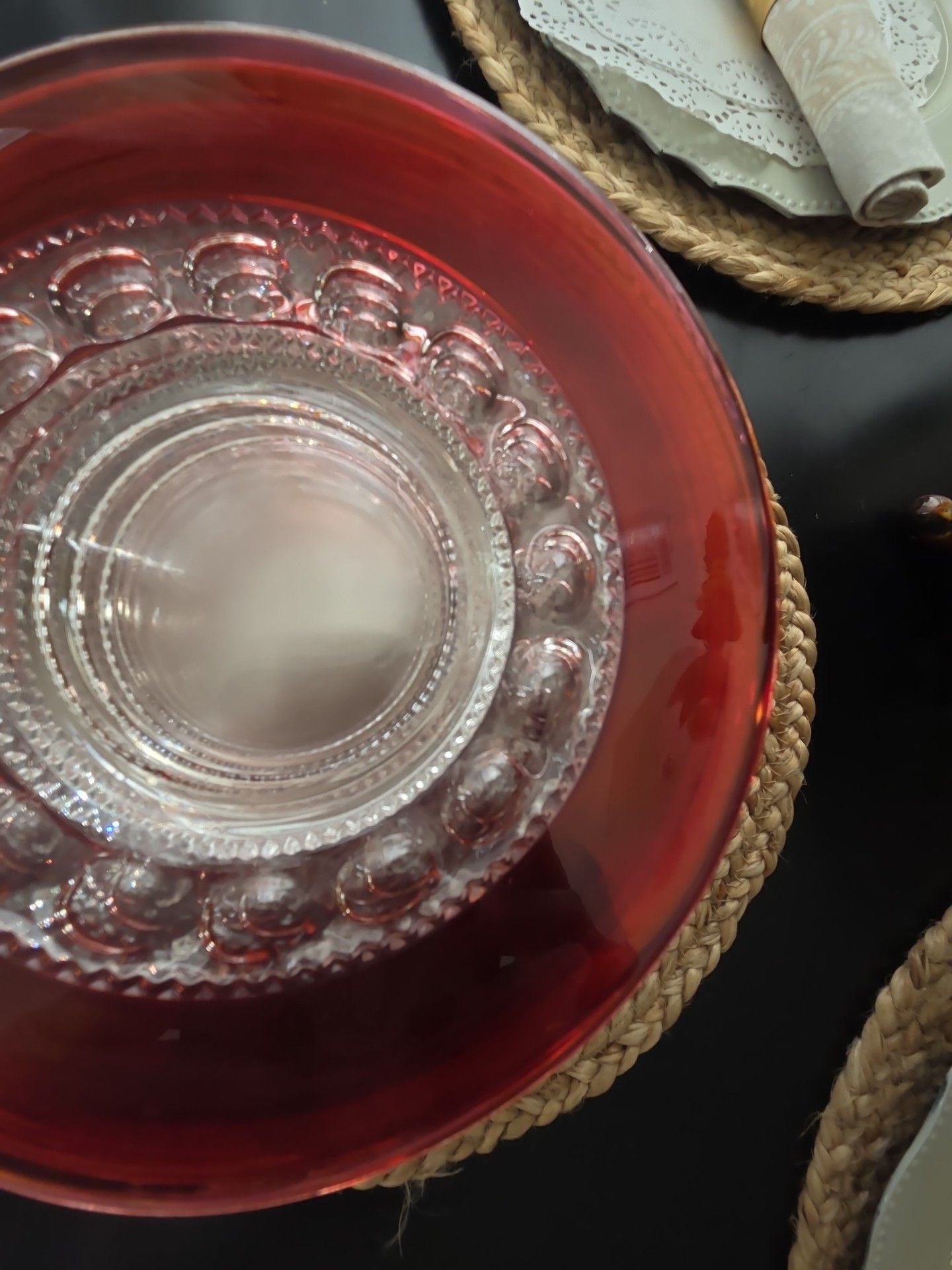 Tiffin Franciscan King's Crown Ruby Thumbprint Salad Plates Set of 12 4