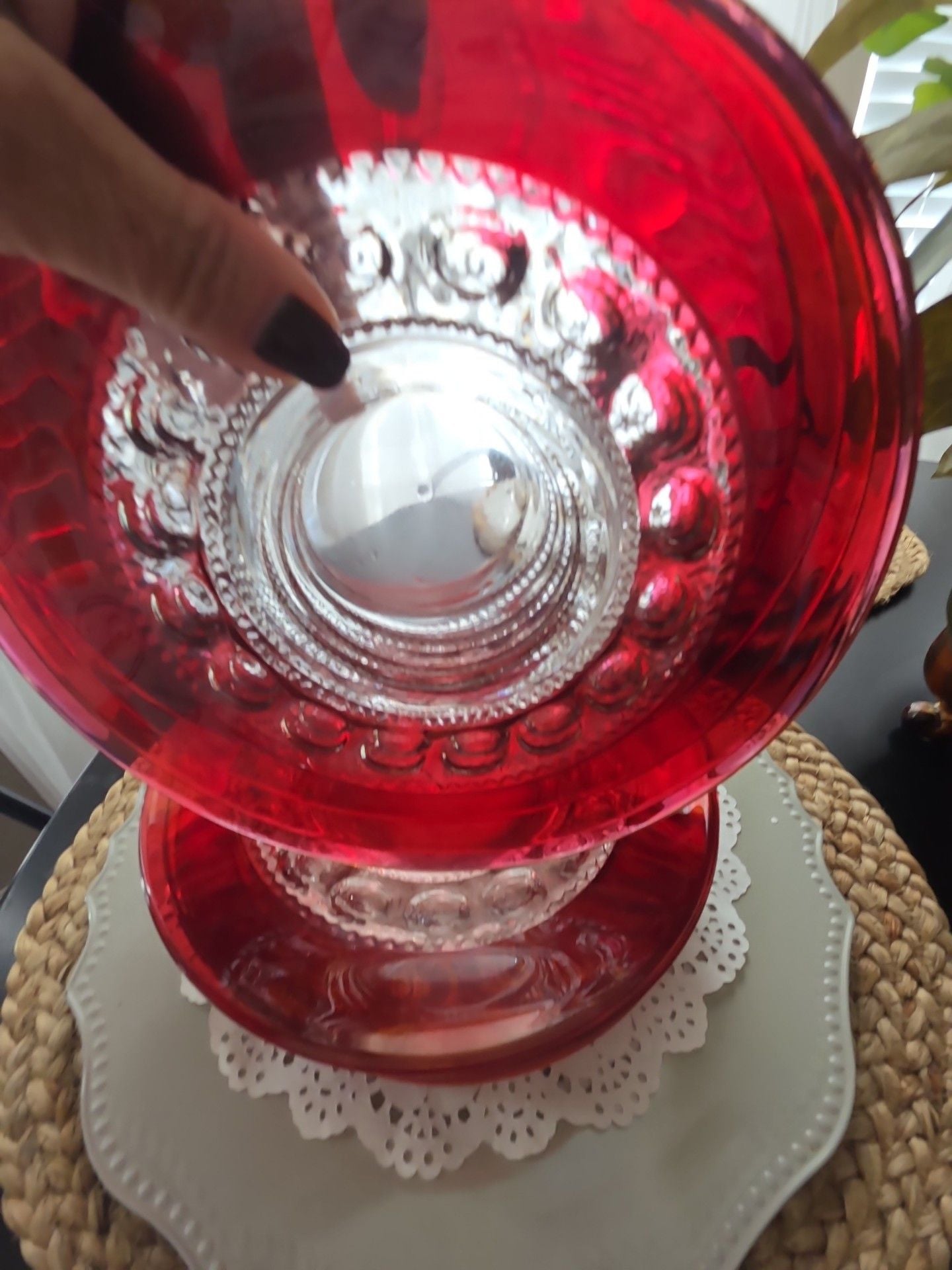 Tiffin Franciscan King's Crown Ruby Thumbprint Salad Plates Set of 12 6