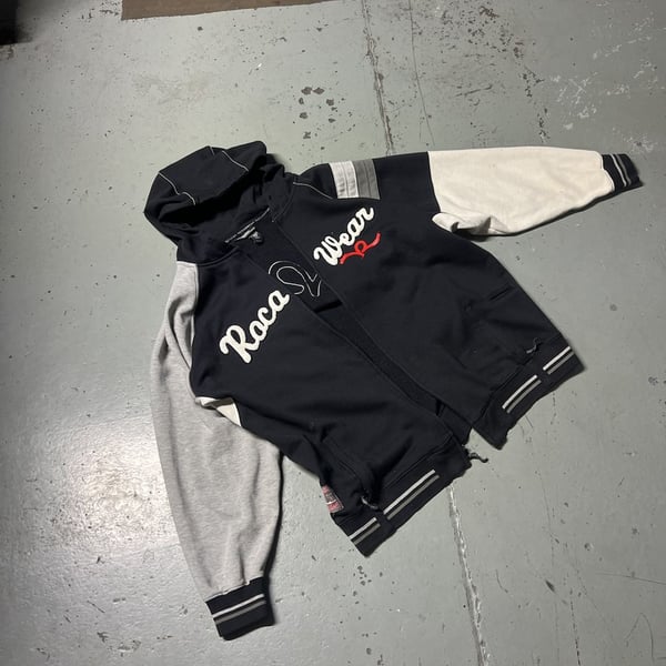 Rocawear Hoodie Size 3XL Black White Y2K Full Zip Jacket