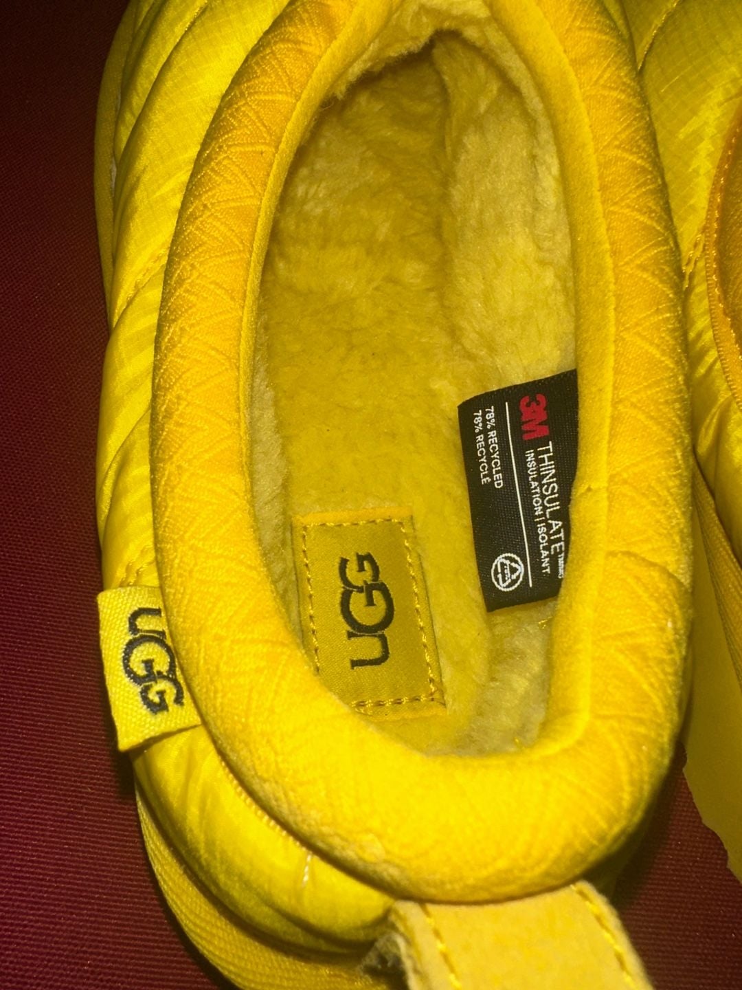 No.10 Ugg Tasman Lta Slippers Size 7 Canary Yellow Puffer Mules 9