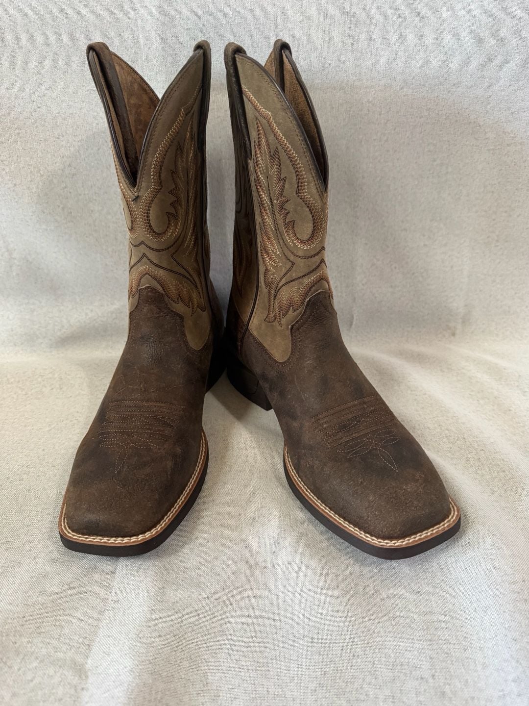 Ariat Western Boots Size 10D Brown Leather Square Toe 3