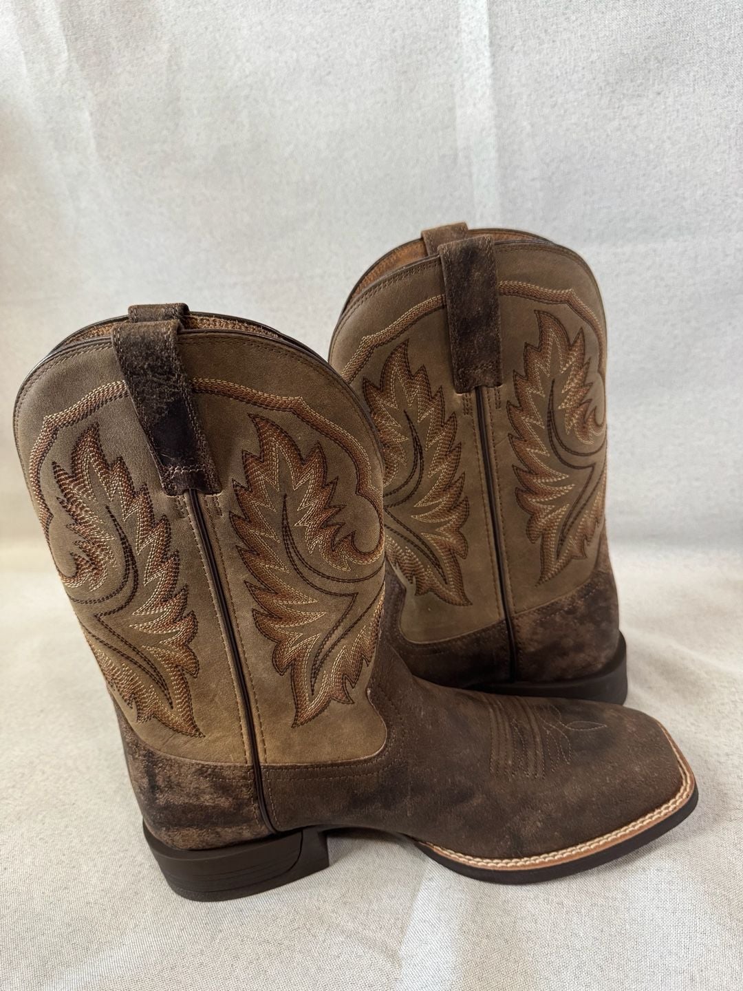 Ariat Western Boots Size 10D Brown Leather Square Toe 4