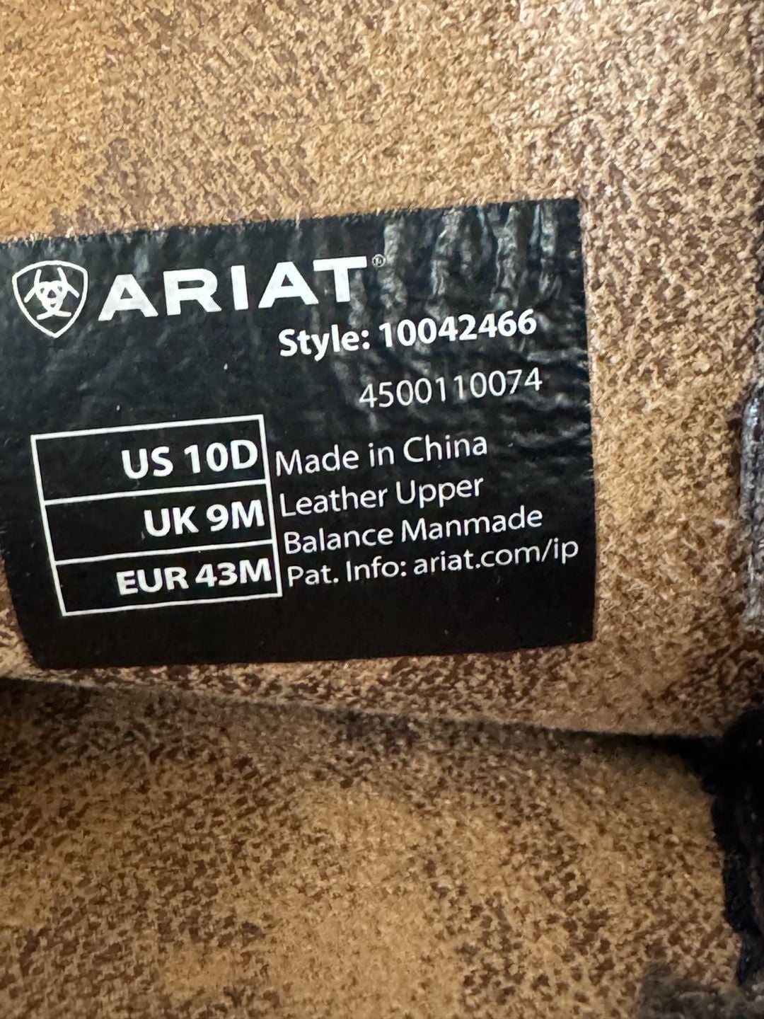 Ariat Western Boots Size 10D Brown Leather Square Toe 5