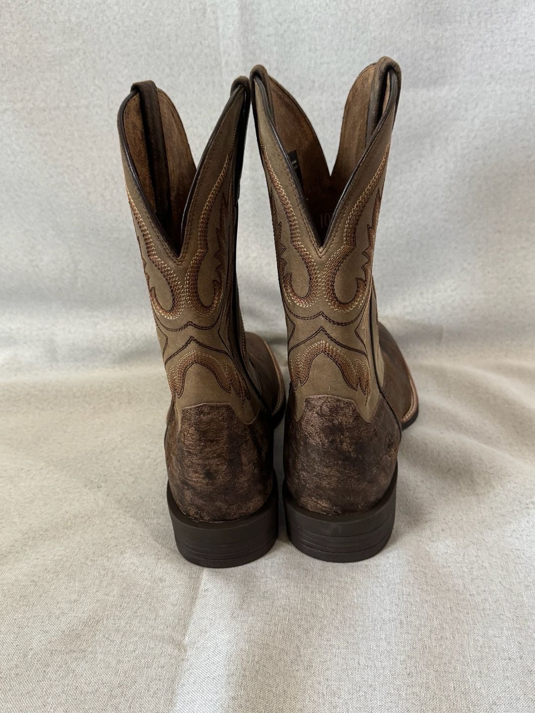 Ariat Western Boots Size 10D Brown Leather Square Toe 6