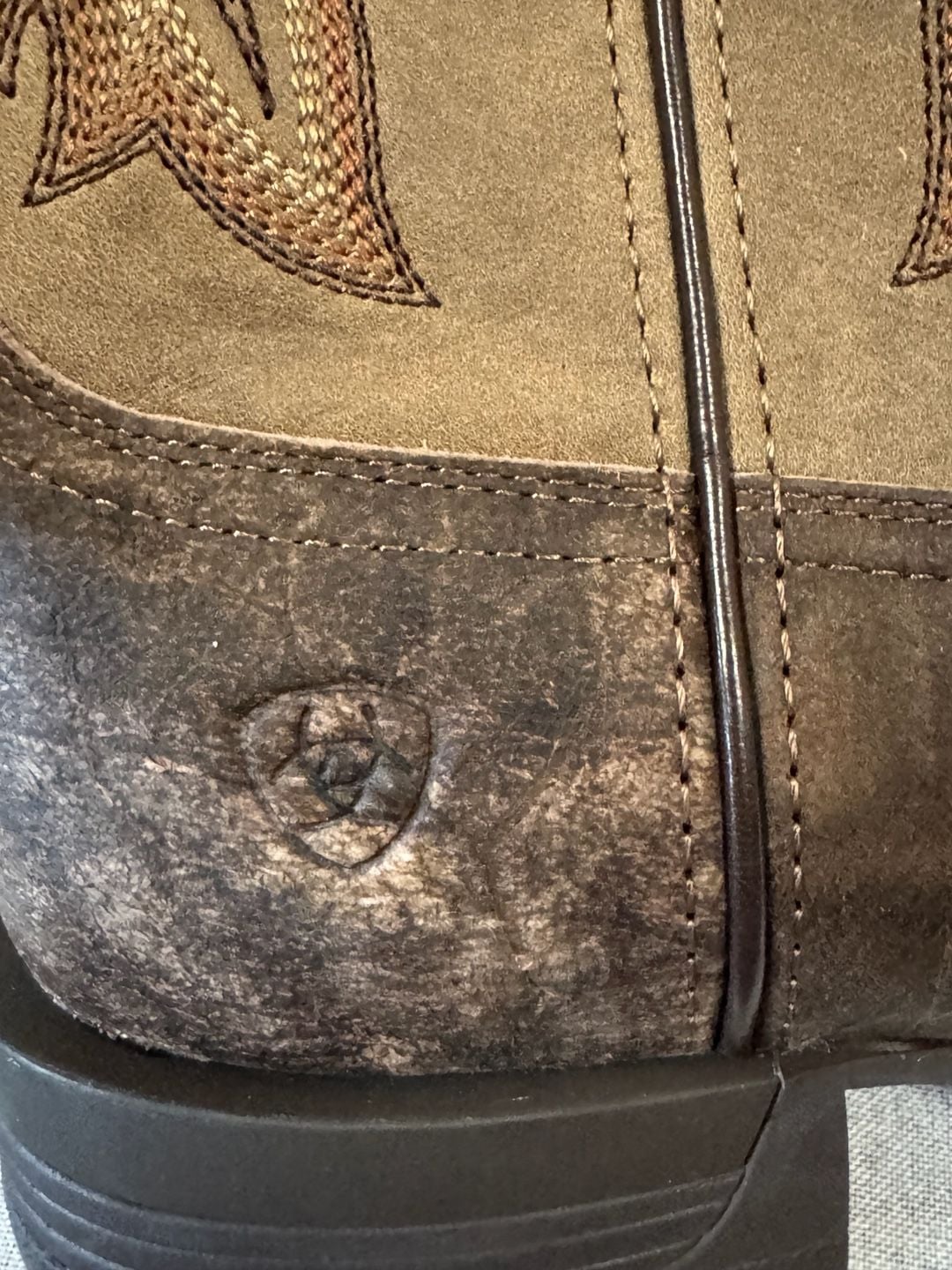 Ariat Western Boots Size 10D Brown Leather Square Toe 7