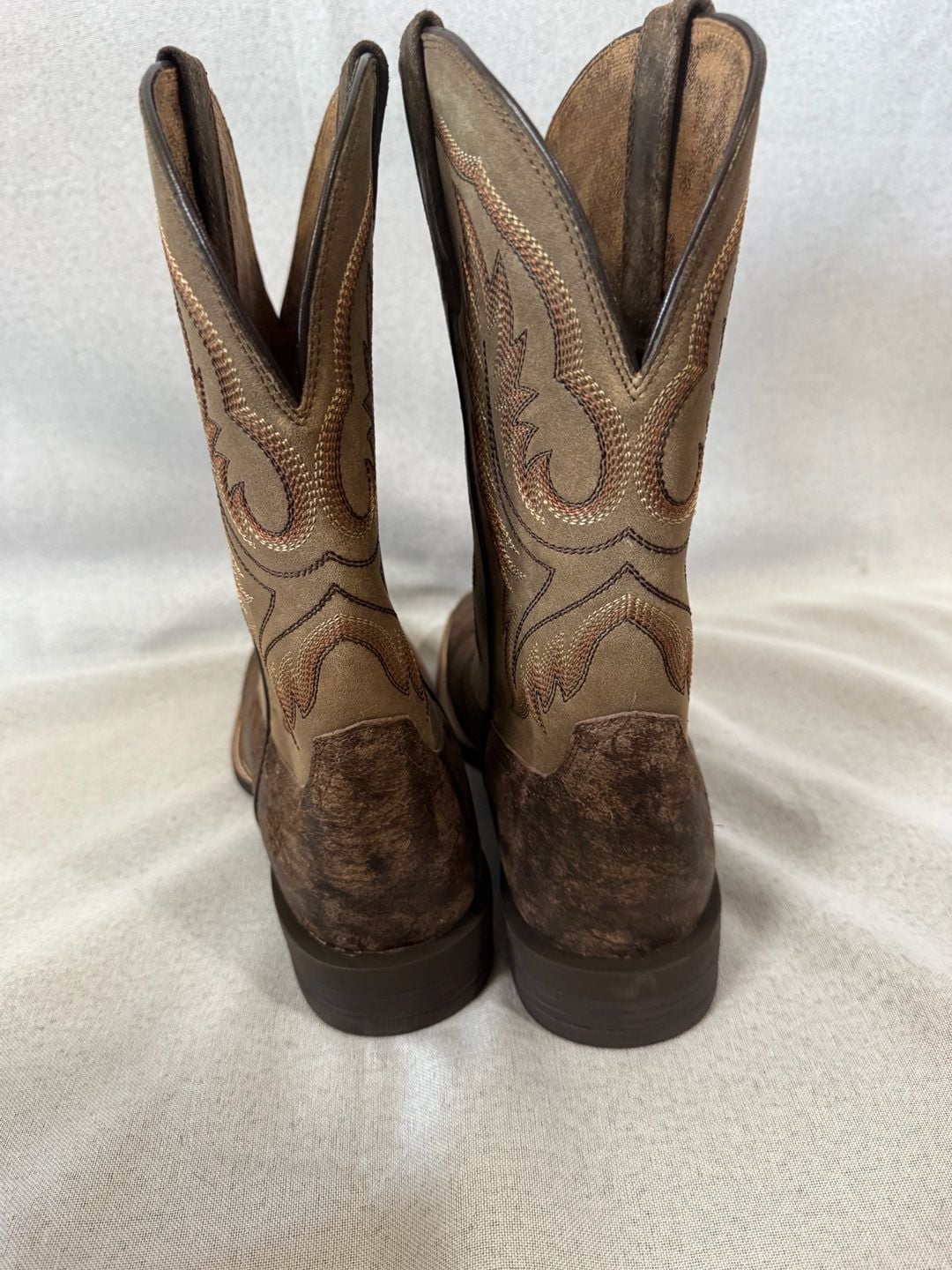 Ariat Western Boots Size 10D Brown Leather Square Toe 8