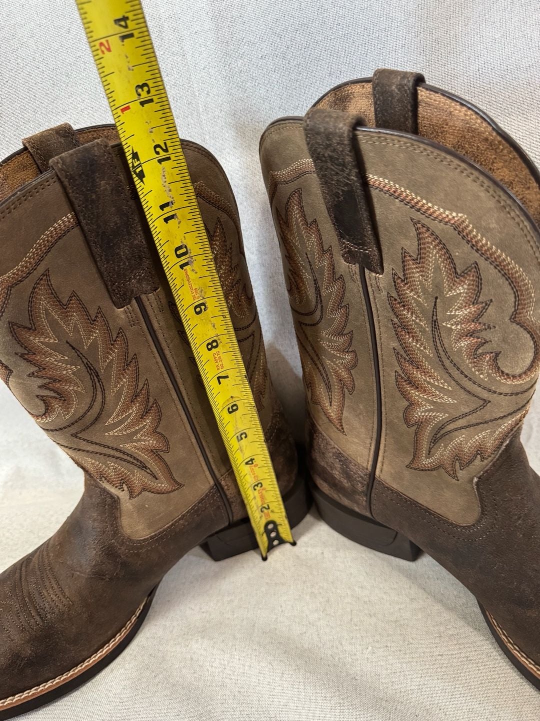 Ariat Western Boots Size 10D Brown Leather Square Toe 9