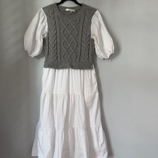 The Unverified Mixed Media Sweater Dress Size M Gray