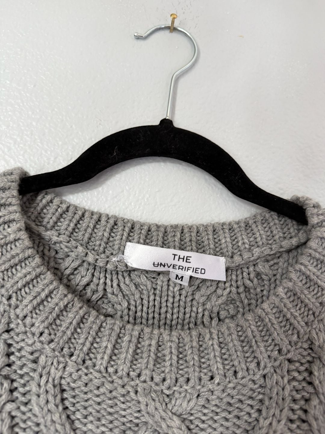 The Unverified Mixed Media Sweater Dress Size M Gray 4