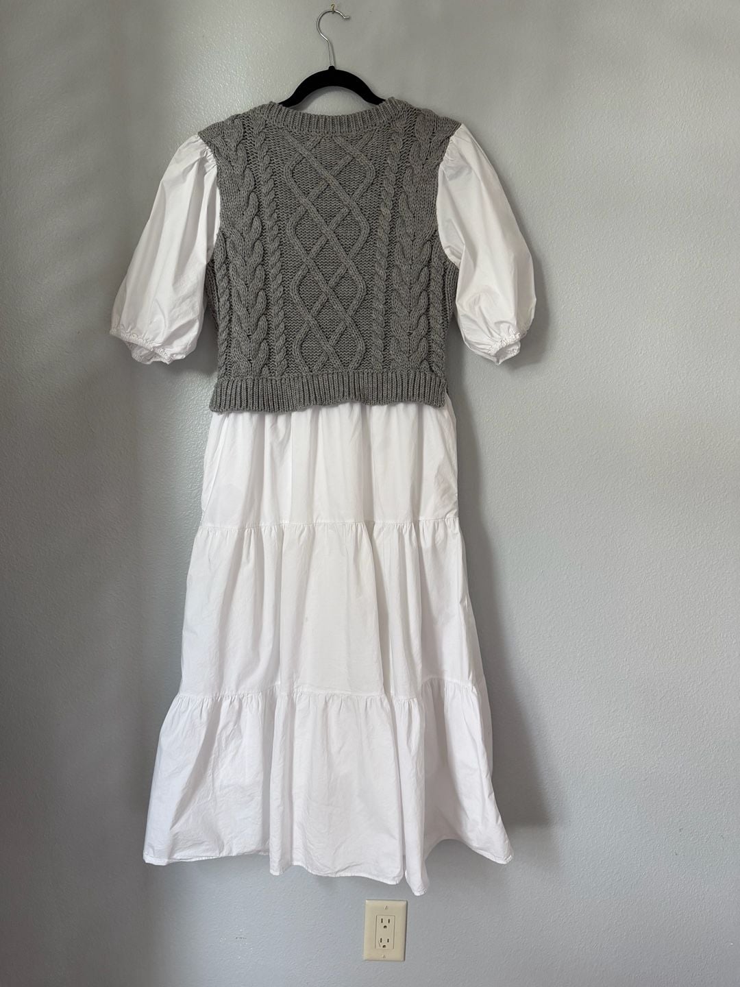 The Unverified Mixed Media Sweater Dress Size M Gray 3
